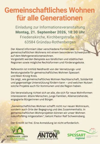 Miteinander Leben - Anton - Gemeinschaftliches Wohnen am Kirchberg - Rückseite